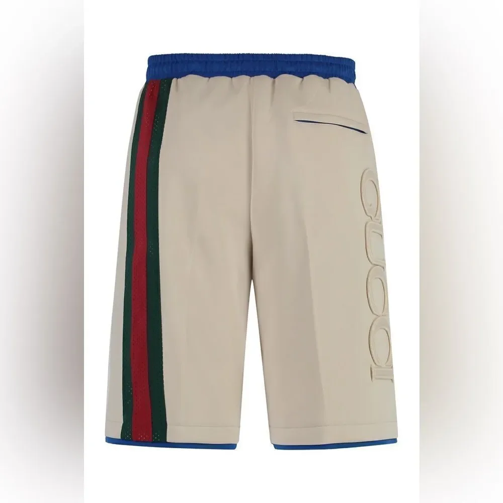 Gucci NWT Logo Embossed Web Stripe Basketball Shorts Medium